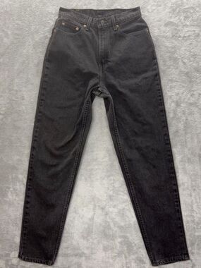 Vintage Levi's 521 Jeans Women 10 (Fits 27x29) Black Barrel Leg High Rise 90s